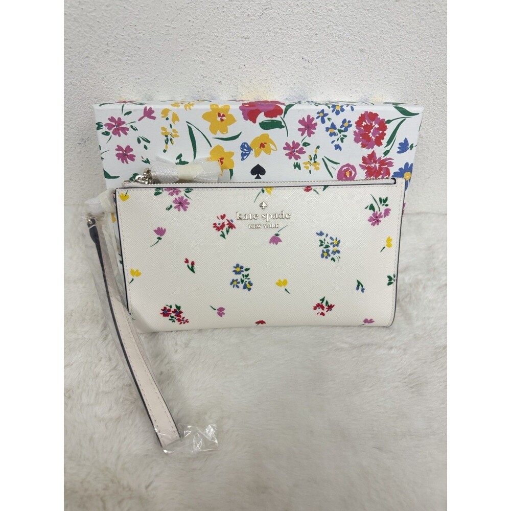 Kate Spade Staci Garden Bouquet Boxed Zip Wristlet New